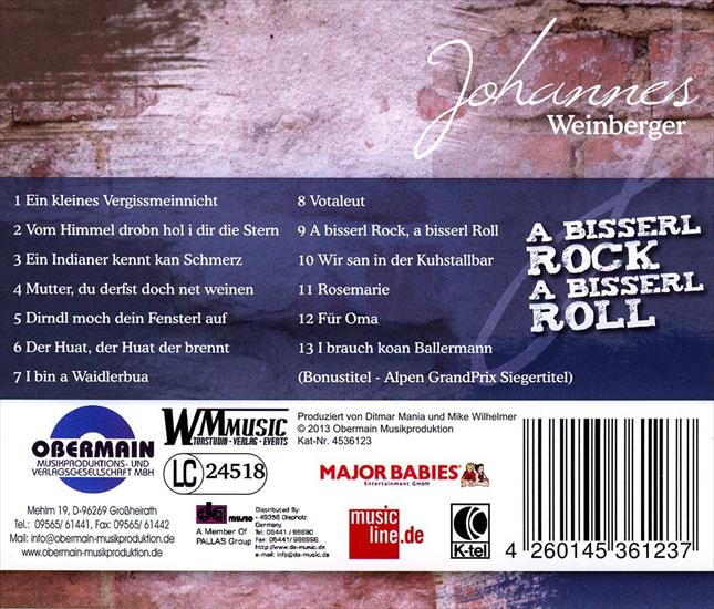 Johannes Weinberger 2013 - A Bisserl Rock, A Bisserl Roll 320 - Back.jpg